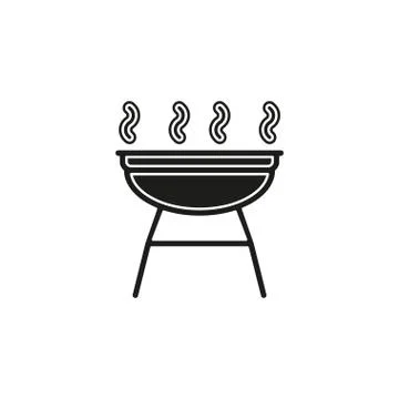 Grill icon - vector barbecue party - picnic symbol Illustrazione stock