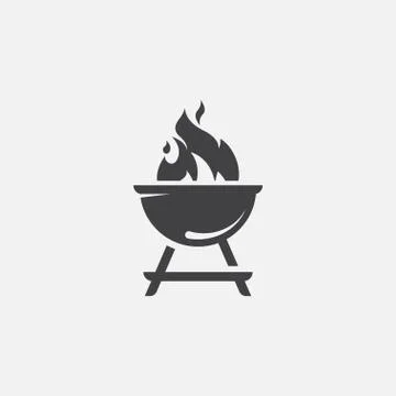 Grill Icon Vector, BBQ icon Stock Illustration