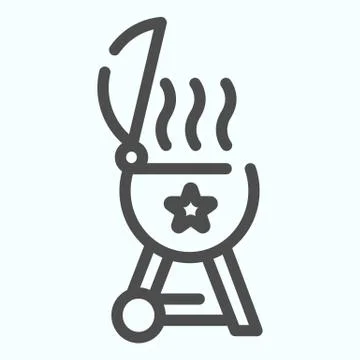 Grill line icon. Bbq vector illustration isolated on white. Barbecue outline Stock Illustration