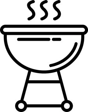 Grill Line Icon Design Stock Illustration