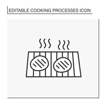Grill line icon イラスト素材