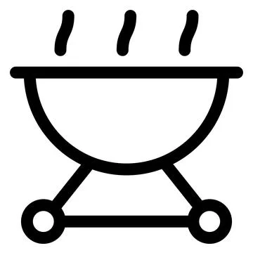Grill line icon vector illustration isolated on white background Stock Illustration