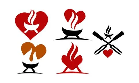 Grill Love Template Set Stock-Illustration