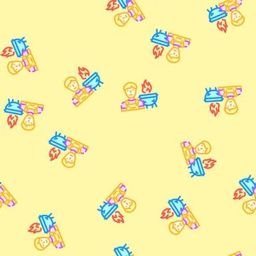 Grill master restaurant chef vector seamless pattern Stock Illustration