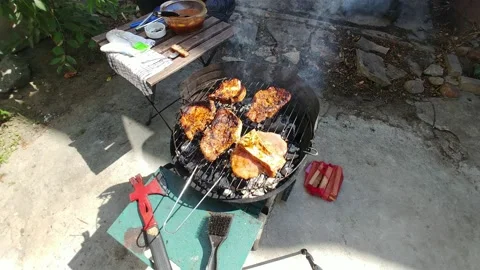 Grill meat, bbq Video stock 134933230