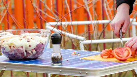 Grill meat bbq in nature Stock Footage 166746436