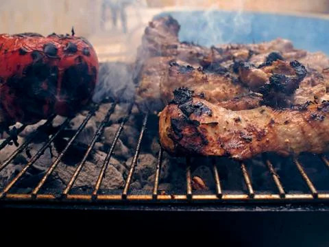 Grill meat BBQ Stock Photos
