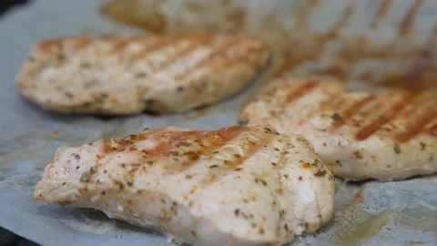 Grill meat cooking on the kitchen Video stock 232944251