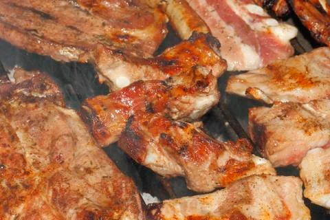 Grill meat 스톡 사진