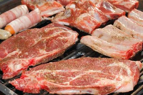 Grill meat Stock Photos