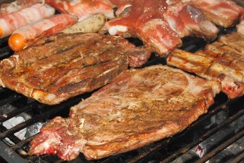 Grill meat Stock Photos