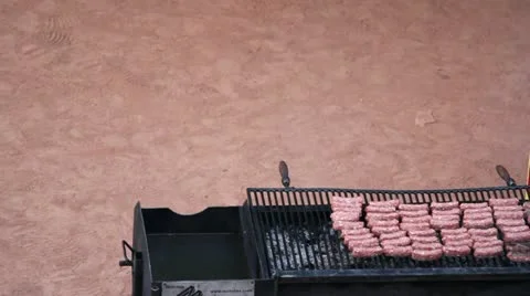 Grill with meet Stock Footage 12301639