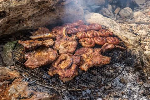 Grill in nature 库存照片