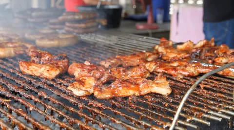 Grill pork 스톡 동영상 33977076