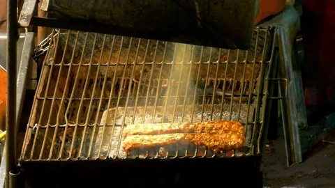Grill Pork Rib Stock Footage 113427285