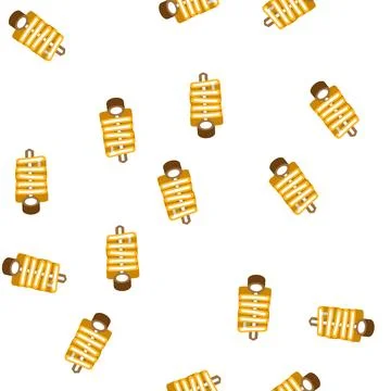 Grill potatoes isometric icon seamless pattern Stock Illustration