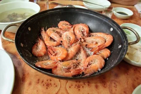 Grill prawns Stock Photos
