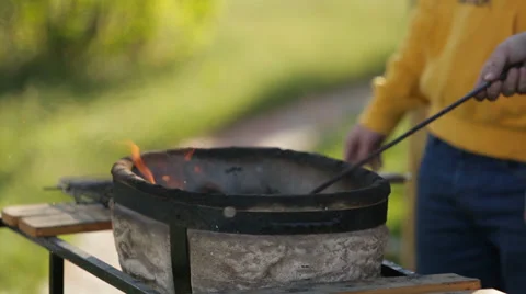 Grill preparation at weekend party Stock-Footage 38146493