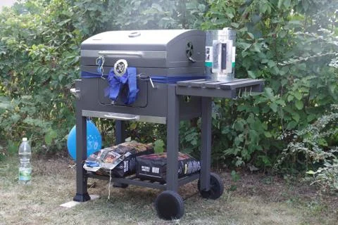 A grill for a present in the garden Stock Photos