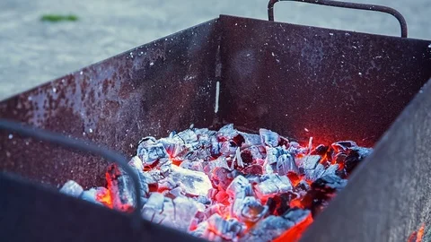 Grill is ready for sausages Stock Footage 91630704