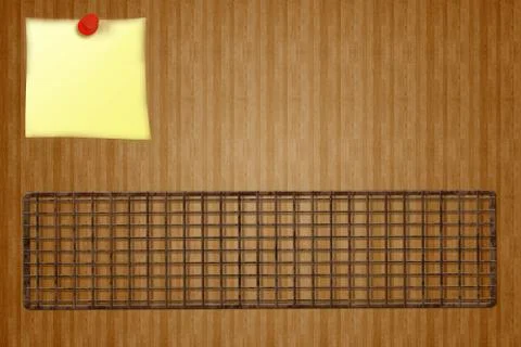 Grill receipt menu Design Template BBQ rack and stick note on wooden background Stock Illustration