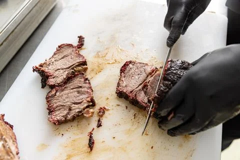Grill restaurant kitchen. Stock Photos