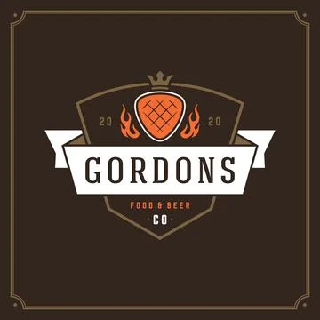 Grill restaurant logo design vector illustration. Stock Illustration