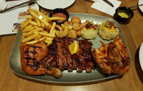 Grill Ribs Combo Dinner Foto stock