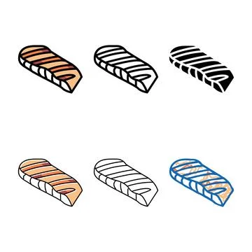 Grill salmon forms color icon vector イラスト素材