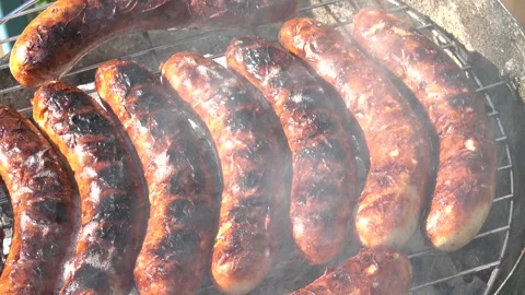 Grill sausages. Stock Footage 154570809