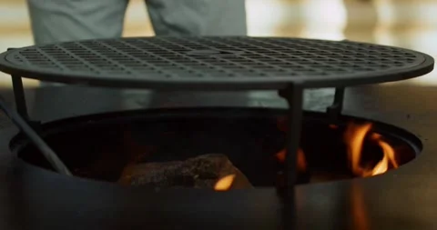 Grill seafood and meat expensive food restaurant hotel food cuisine Stock Footage 336576378