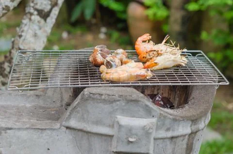 Grill seafood Stockfoto's