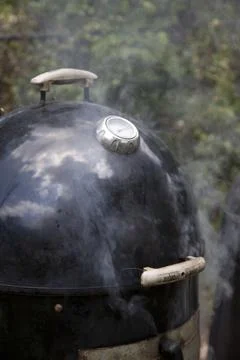 Grill with smoke Foto stock