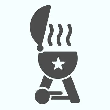 Grill solid icon. Bbq vector illustration isolated on white. Barbecue glyph Stock Illustration