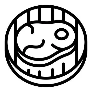 Grill steak icon outline vector. Bbq meat Stock Illustration