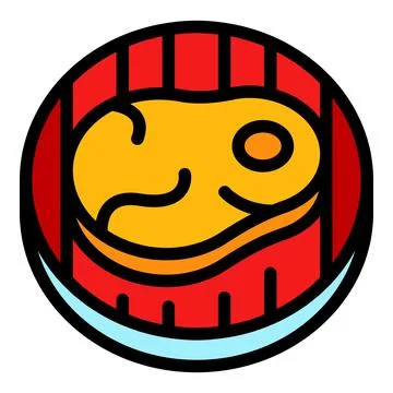 Grill steak icon vector flat Stock Illustration