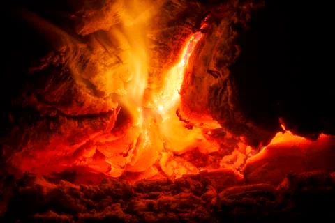 Grill woods on fire macro background fine art in high quality prints products Stock Photos