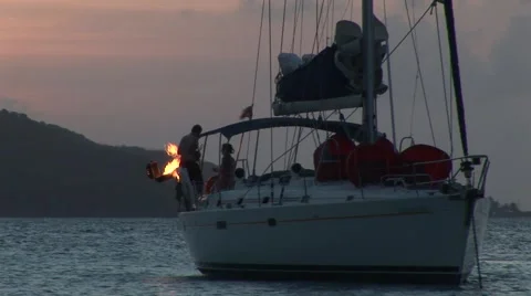 Grill on yacht Stock Footage 1808398