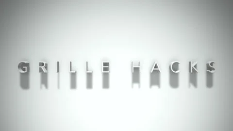 Grille hacks 3D title animation white text on a white background Stock Footage 299758204