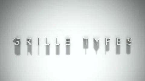 Grille types 3D title animation white text on a white background Stock Footage 299758208