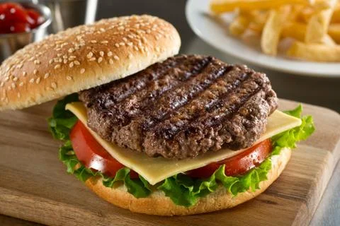 Grilled Angus Burger Foto stock