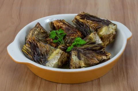 Grilled artishokes Stock Photos