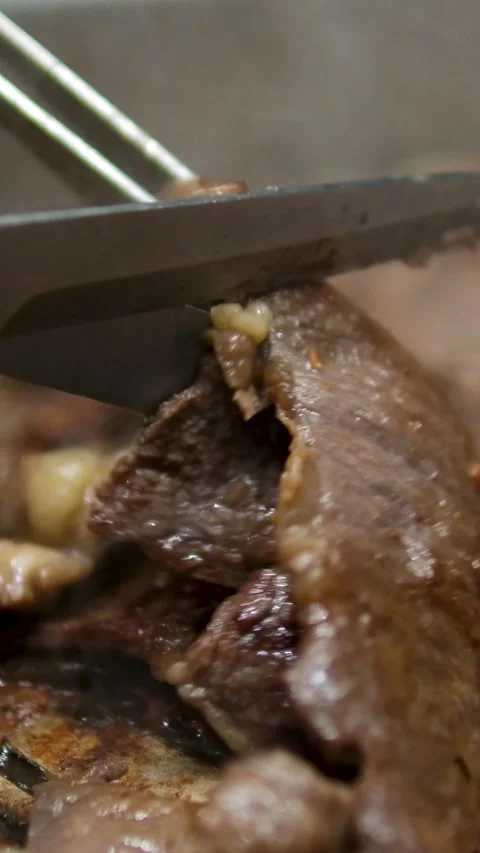 Grilled bacon strips capture essence of sizzling goodness, ready to be devoured Stock Footage 302813272
