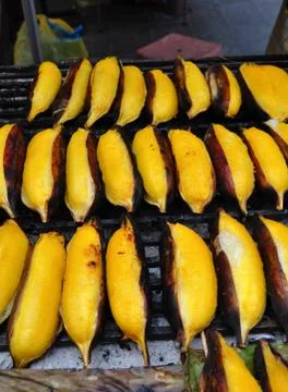 Grilled banana Foto stock