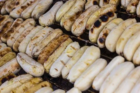 Grilled bananas Stock Photos