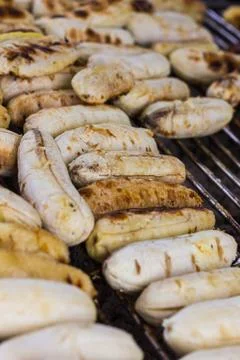 Grilled bananas Stock Photos