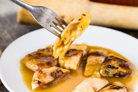 Grilled bananas Stock Photos