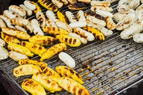 Grilled bananas Stock Photos