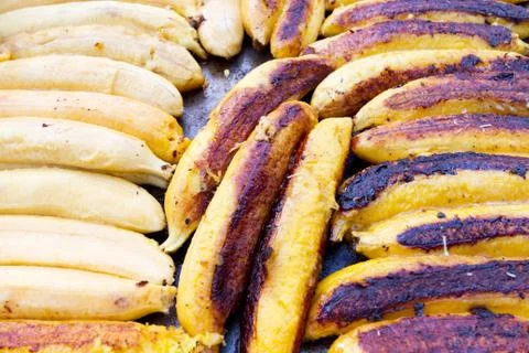 Grilled bananas Foto stock