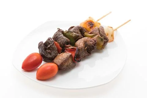 Grilled beef bbq stick Stock Photos